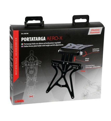 Portatarga moto altezza ed inclinazione regolabili