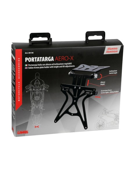 Portatarga moto altezza ed inclinazione regolabili