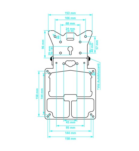 Portatarga alluminio moto universale regolabile nero