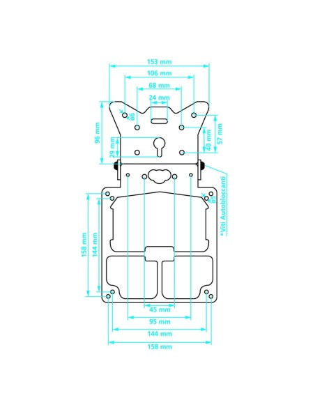 Portatarga alluminio moto universale regolabile nero