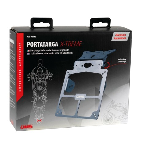Portatarga alluminio moto universale regolabile
