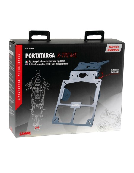 Portatarga alluminio moto universale regolabile