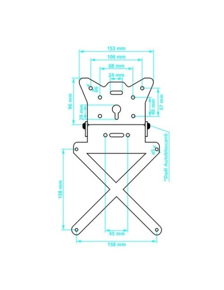 Portatarga alluminio anodizzato moto universale