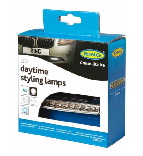 Coppia fari effetto diurno 8 led omologati DSL 12V RING