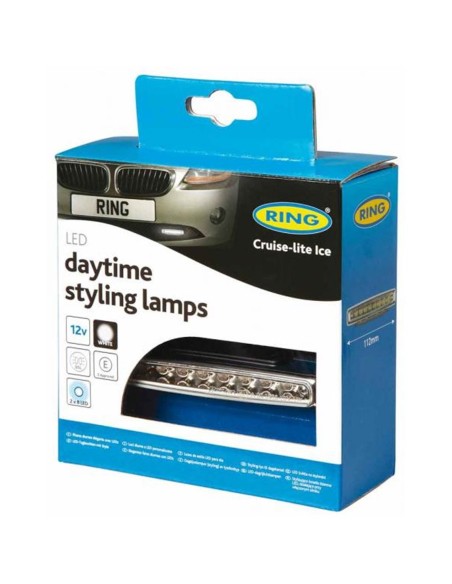 Coppia fari effetto diurno 8 led omologati DSL 12V RING