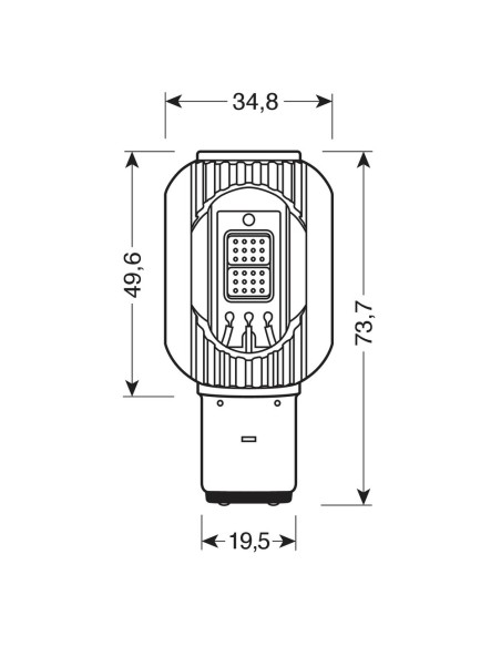Lampadina mega LED BA20d 9 32V S2 con resistenza 680lm