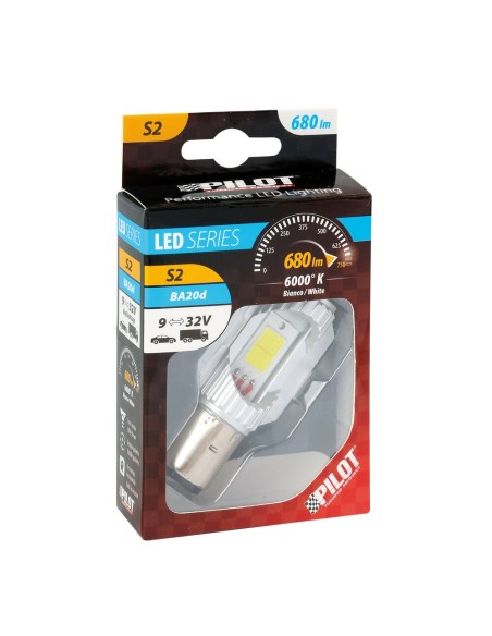 Lampadina mega LED BA20d 9 32V S2 con resistenza 680lm