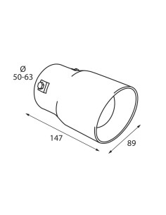 Terminale scarico universale inox singolo TS 50 50 63mm 2
