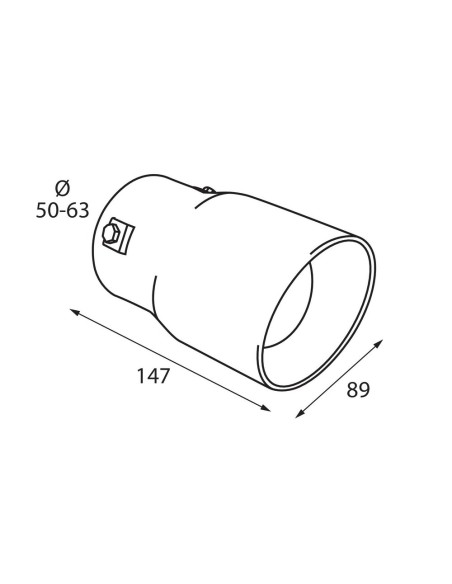 Terminale scarico universale inox singolo TS 50 50 63mm
