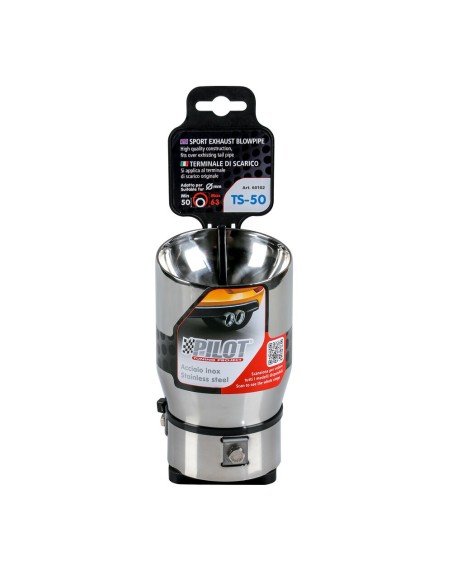 Terminale scarico universale inox singolo TS 50 50 63mm