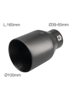 Terminale scarico universale inox nero rotondo singolo 39 65mm TRX 112N