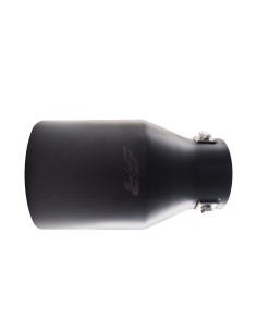 Terminale scarico universale inox nero rotondo singolo 39 65mm TRX 112N 2
