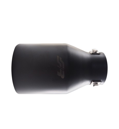 Terminale scarico universale inox nero rotondo singolo 39 65mm TRX 112N