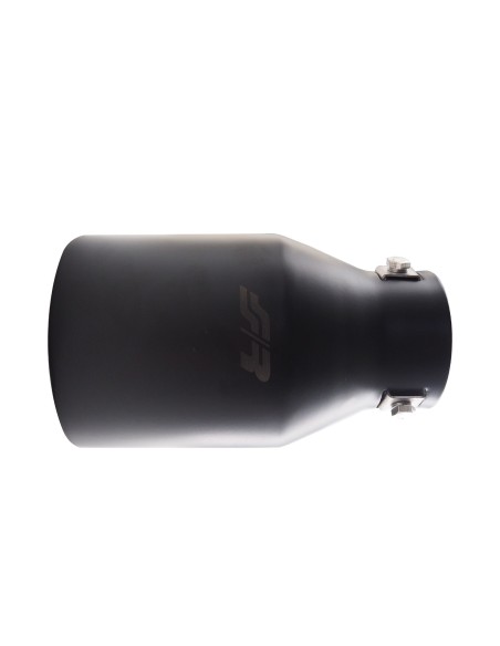 Terminale scarico universale inox nero rotondo singolo 39 65mm TRX 112N