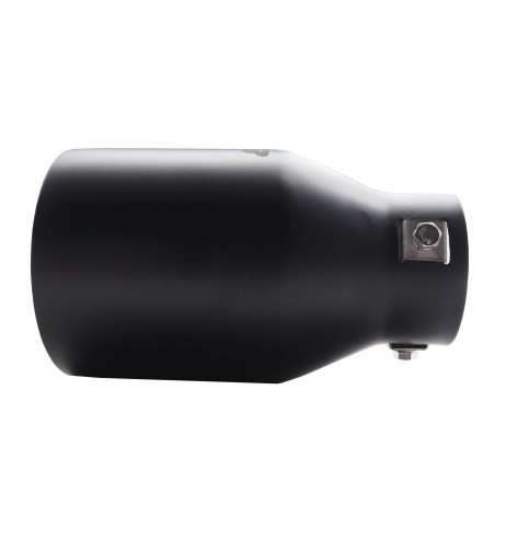 Terminale scarico universale inox nero rotondo singolo 39 65mm TRX 112N