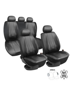 Set completo coprisedili universali Simoni Racing Type B eco pelle nera