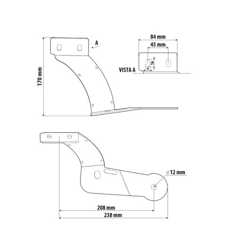 Staffa inox per antenna CB attacco visiera parasole per Iveco S Way dal 201