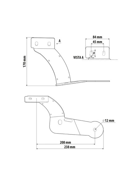 Staffa inox per antenna CB attacco visiera parasole per Iveco S Way dal 201