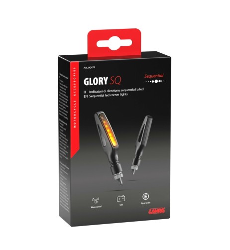 Coppia frecce per moto indicatori di direzione a Led sequenziale Glory SQ