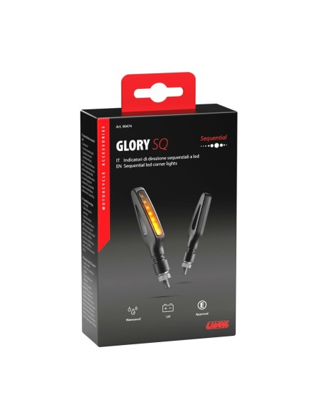 Coppia frecce per moto indicatori di direzione a Led sequenziale Glory SQ