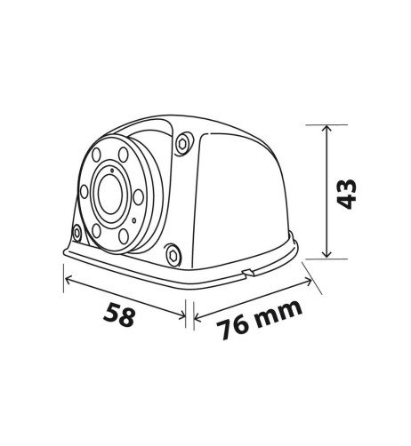 Telecamera laterale a colori impermeabile per monitor veicolare T3