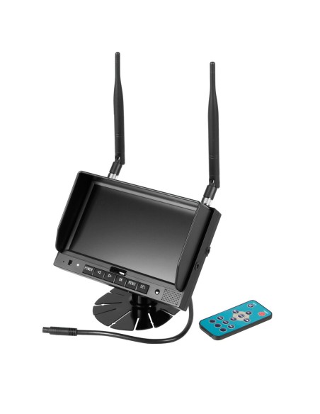 Monitor veicolare LCD 7 pollici Wireless max 4 telecamere con telecomando M