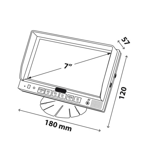 Monitor veicolare LCD 7 pollici max 4 telecamere con telecomando M3