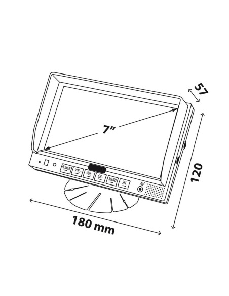Monitor veicolare LCD 7 pollici max 4 telecamere con telecomando M3