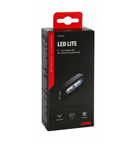 Luce targa a 4 led 12V moto e scooter BIANCA 56x20mm