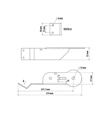 Staffa inox per antenna CB attacco montante camion per Daf XF XG XG dal 20