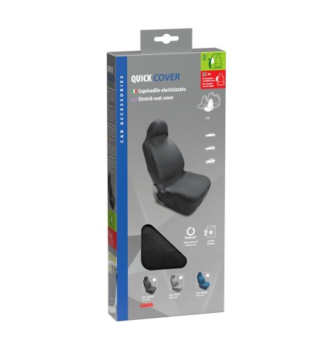 Coprisedile singolo elasticizzato anteriore protettivo Nero