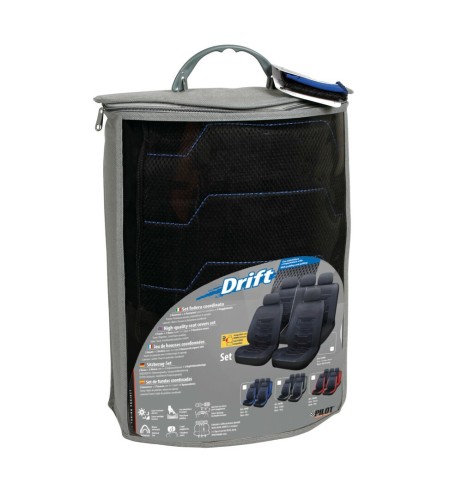 Set fodere coprisedili universali imbottiti auto Drift Nero Blu