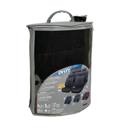 Set fodere coprisedili universali imbottiti auto Drift Nero Grigio