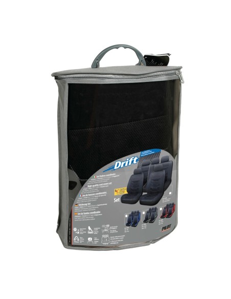 Set fodere coprisedili universali imbottiti auto Drift Nero Grigio