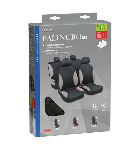 Set completo coprisedili fodere Stretch Fit Palinuro Nero Grigio