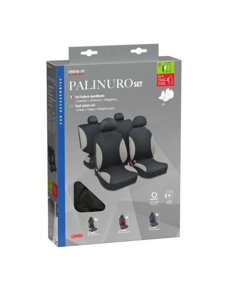 Set completo coprisedili fodere Stretch Fit Palinuro Nero Grigio