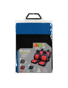 Set completo coprisedili fodere Stretch Fit Procida Nero Blu 2