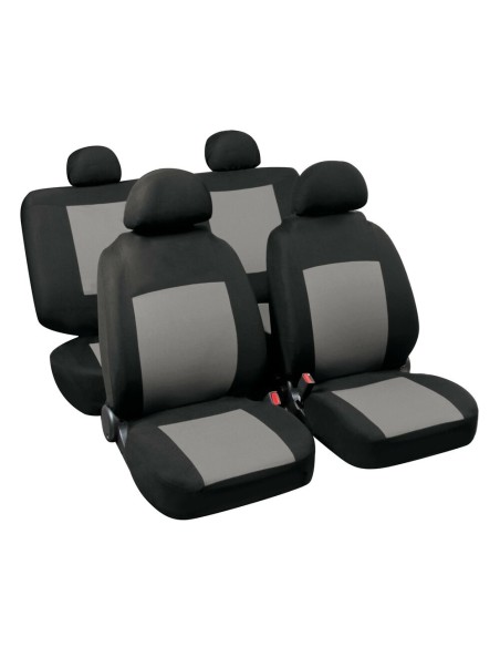 Set completo coprisedili fodere Stretch Fit Procida Nero Grigio