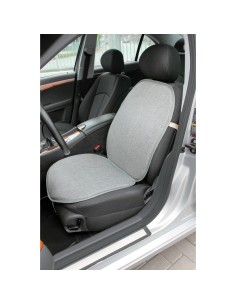 Schienale coprisedile singolo fresco lino naturale estivo per auto Grigio 2