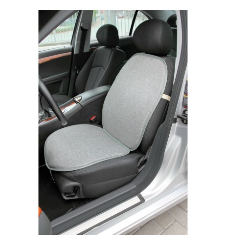 Schienale coprisedile singolo fresco lino naturale estivo per auto Grigio