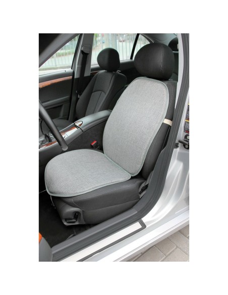 Schienale coprisedile singolo fresco lino naturale estivo per auto Grigio
