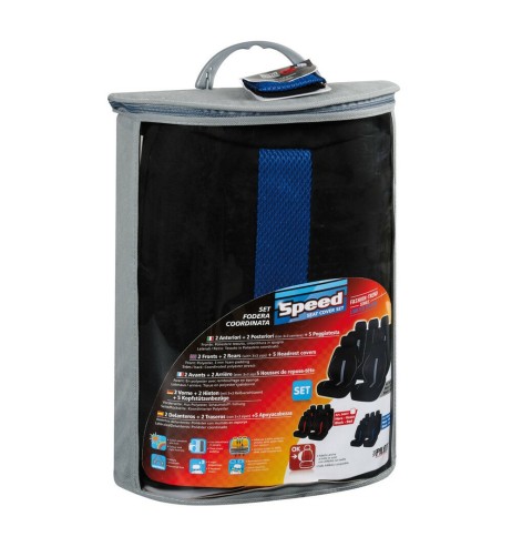 Set completo coprisedili auto universali Speed Nero Blu