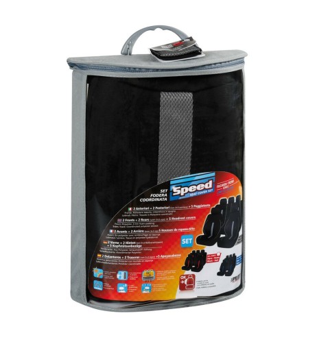 Set completo coprisedili auto universali Speed Nero Grigio