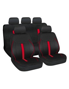 Set completo coprisedili auto universali Speed Nero Rosso