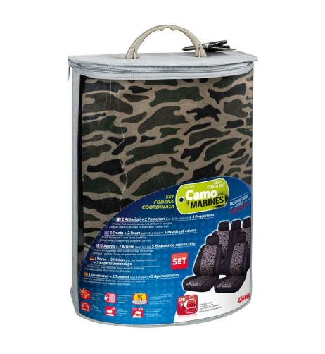 Set completo coprisedili auto universali Camouflage Marines