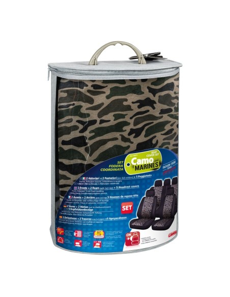 Set completo coprisedili auto universali Camouflage Marines