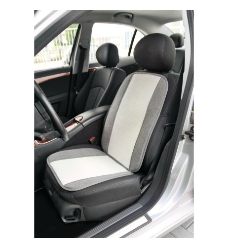 Schienale coprisedile singolo carta tessile e lino estivo per auto Grigio