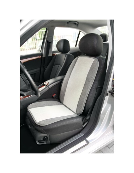 Schienale coprisedile singolo carta tessile e lino estivo per auto Grigio