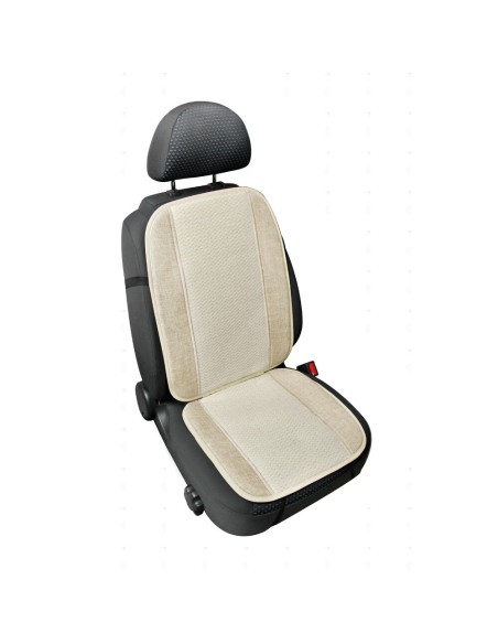Schienale coprisedile singolo carta tessile e lino estivo per auto Beige