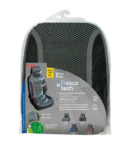 Coprisedile schienale auto estivo in bambu grigio